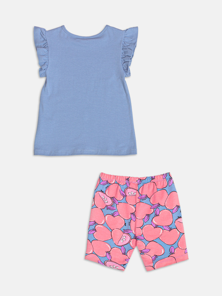 Conjunto Blusa e Legging Bolsa Azul Momi