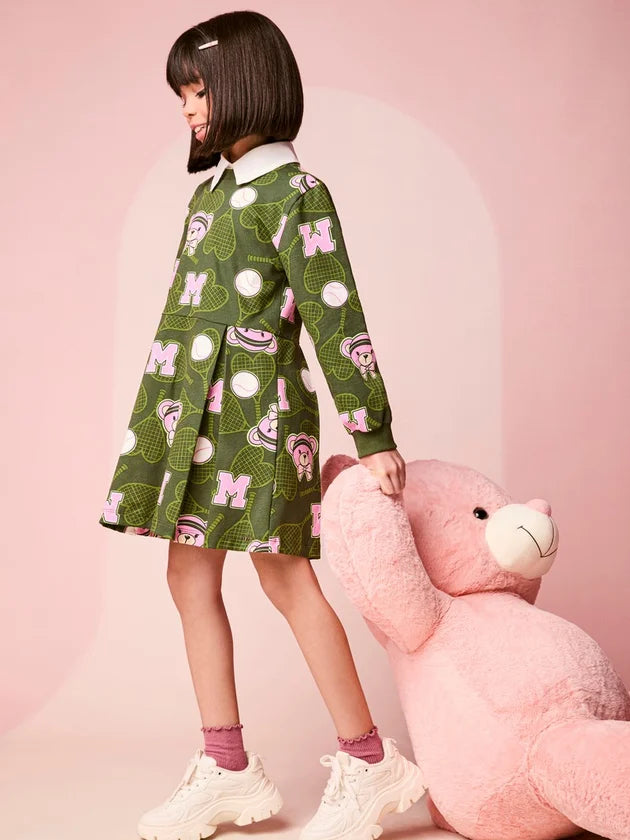 Vestido Manga Longa Urso Tenista Momi