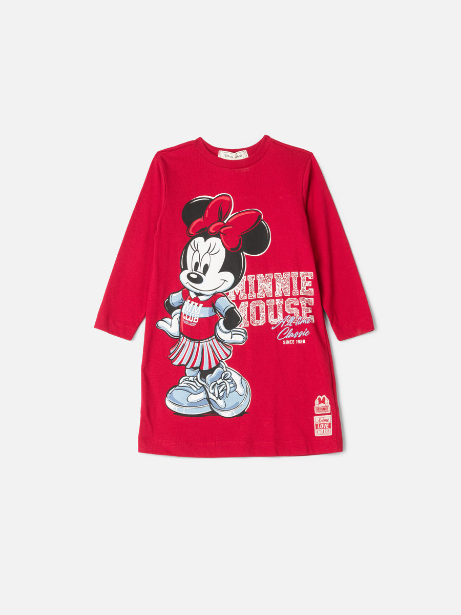 Vestido Manga Longa Minnie Vermelho Berry Animê