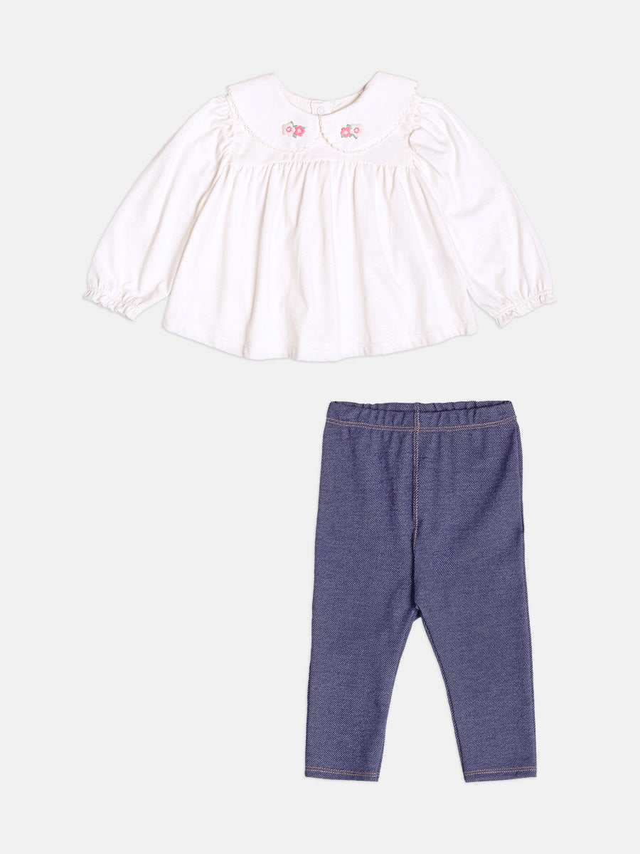 Conjunto Manga Longa Blusa Legging Perola Momi