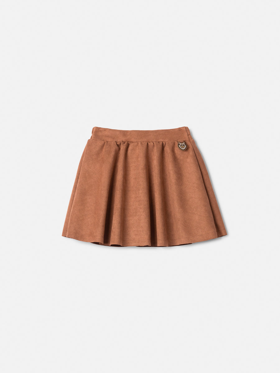Saia Em Suede Marrom Caramelo Animê