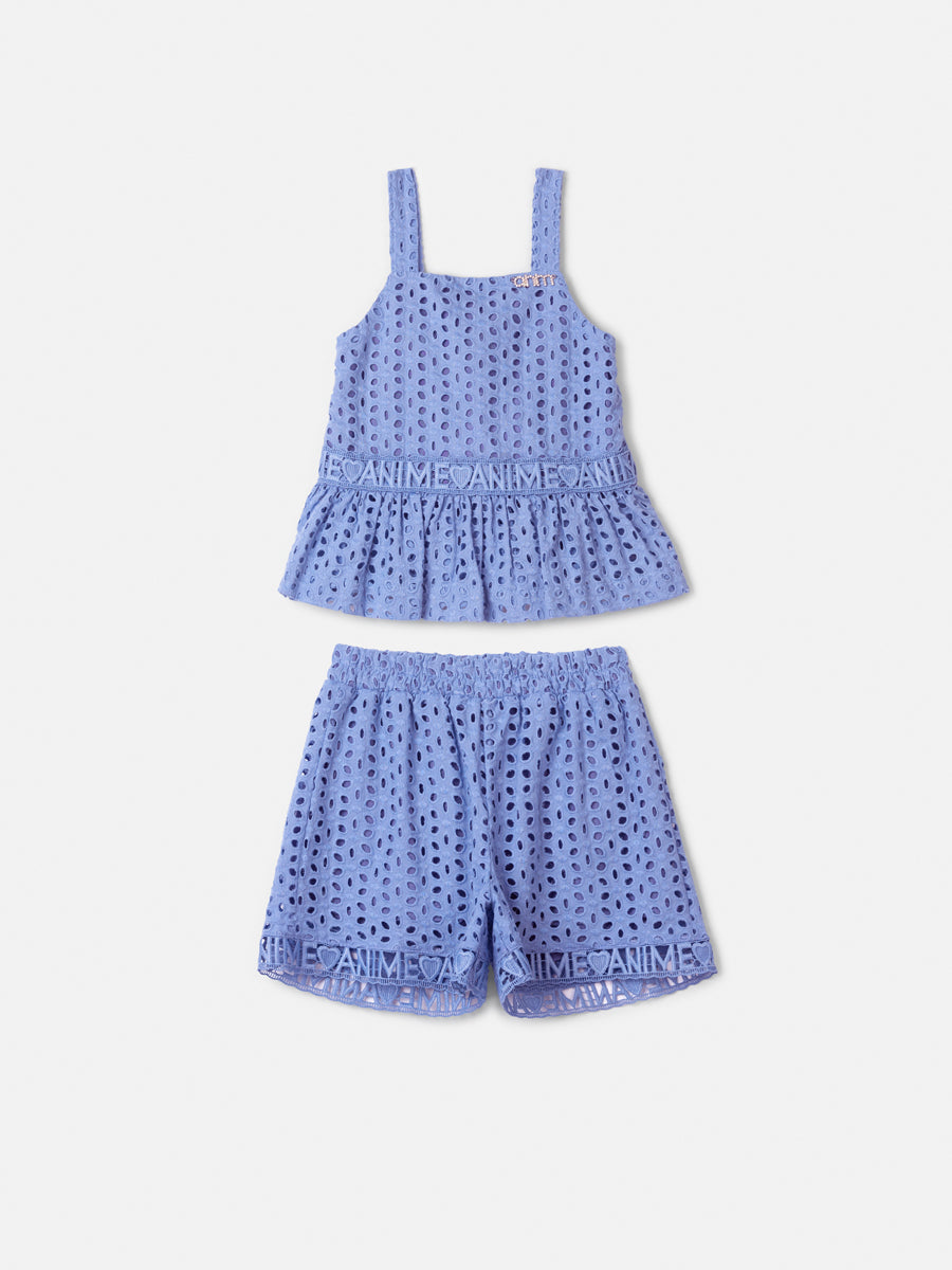 Conjunto Blusa e Short Azul Anime
