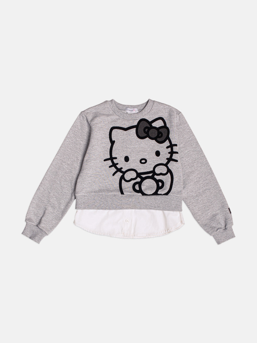 Casaco Moletom Hello Kitty Mescla Momi