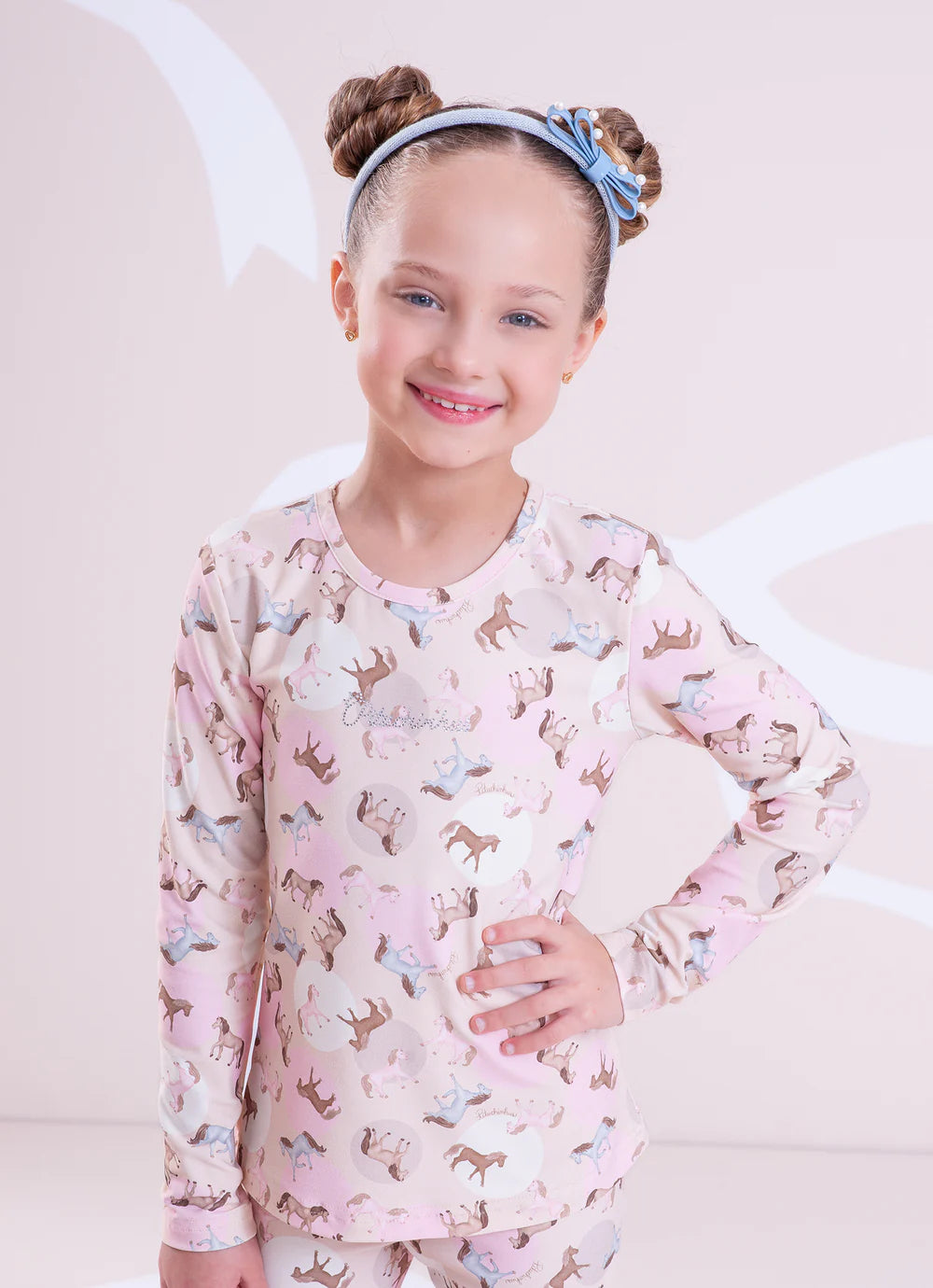Blusa Light Estampado Cavalinhos Pituchinhus