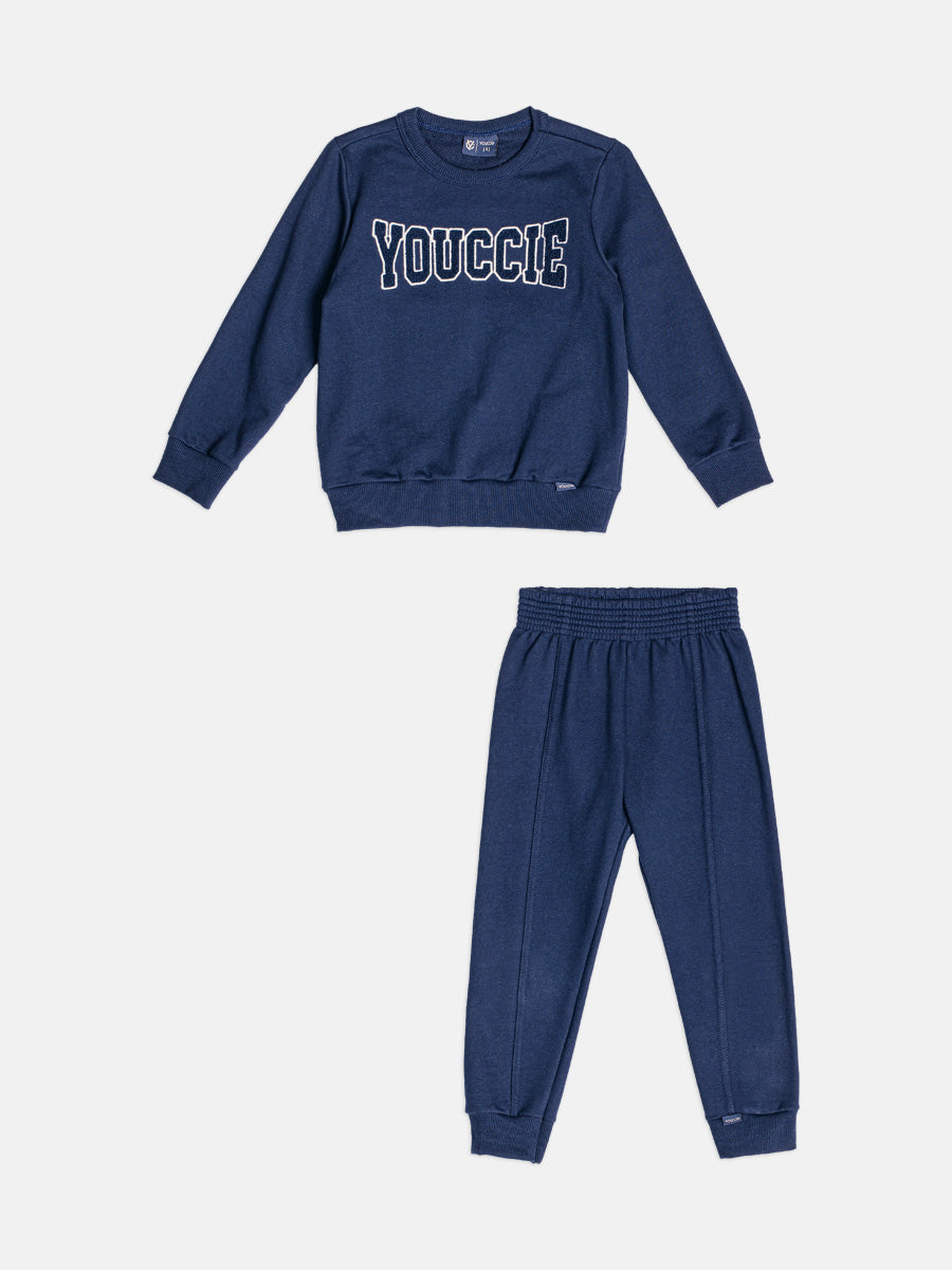 Conjunto Casaco e Calca Azul Marinho Youccie