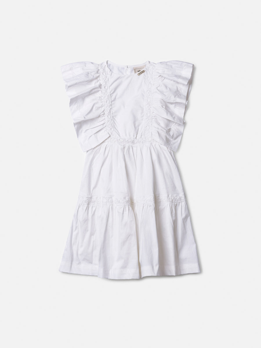 Vestido Babados Off White Anime