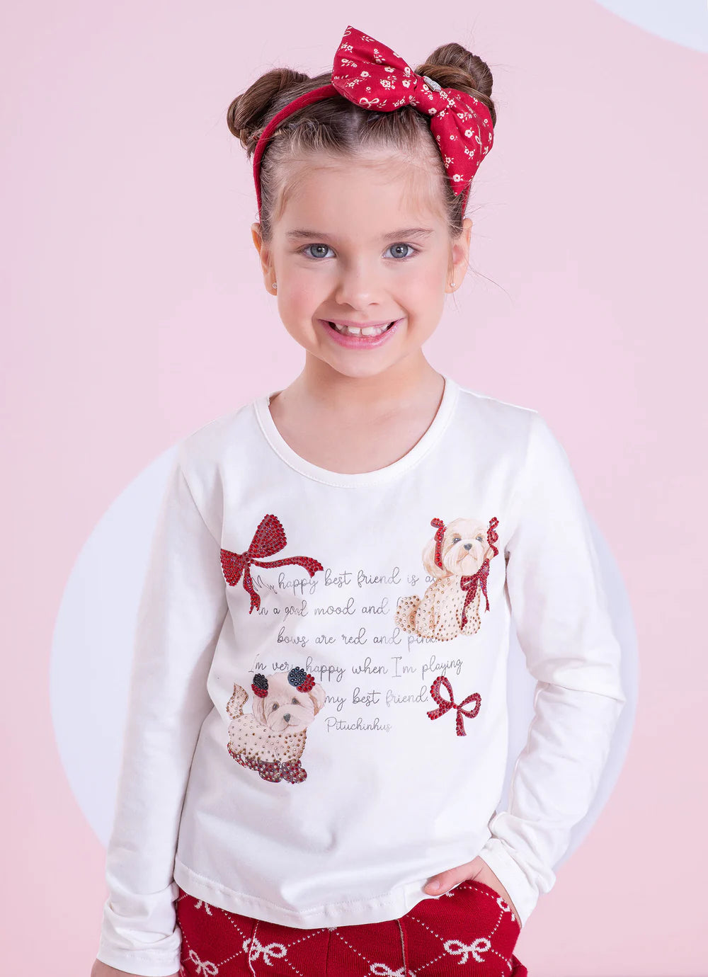 Blusa Cotton Serigrafia Best Friends Cristal Off White Pituchinhus