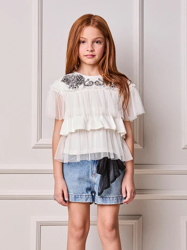 Blusa Babados Perola Animê