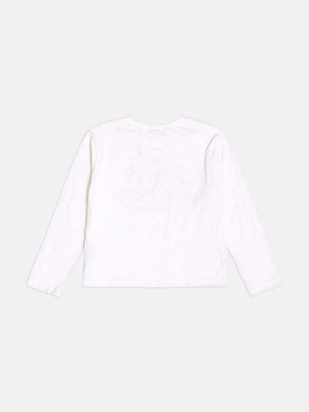 Blusa Manga Longa Urso Com Strass Perola Momi