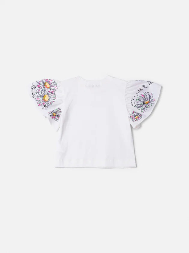 Blusa Off com Mangas de Margaridas Anime