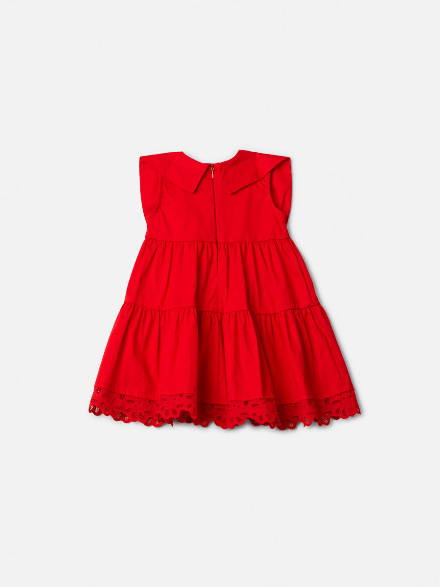 Vestido Vermelho Infantil com Maxi Laço Anime