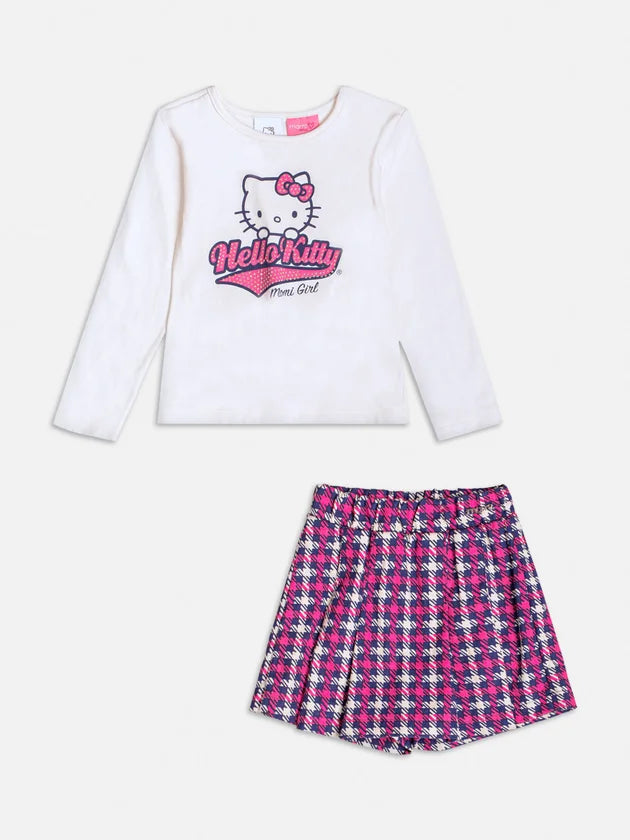Conjunto Pied Poule da Hello Kitty com Strass