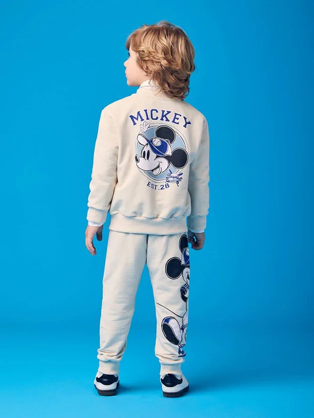 Conjunto Casaco Calça Mickey Bege Vanilla Youccie