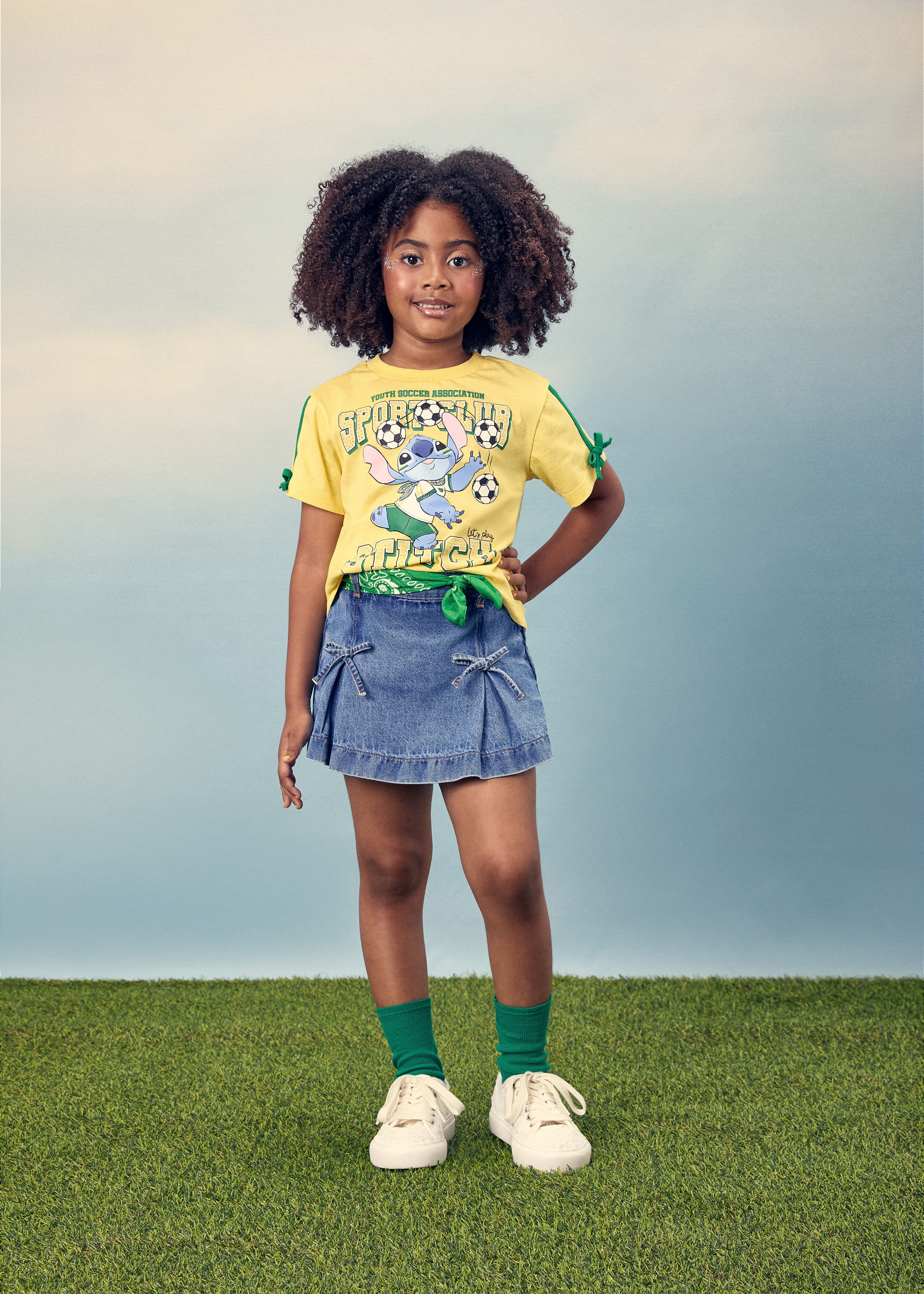 Blusa Stitch Com Lacinhos Amarelo Sunny Momi