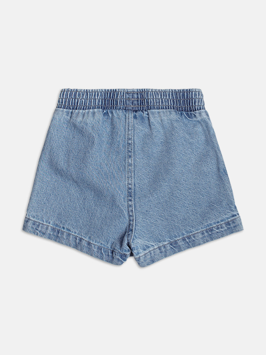 Shorts Jeans Corações e Strass Momi