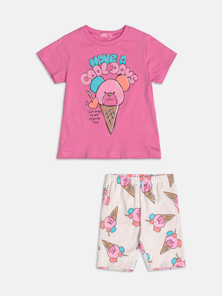Conjunto Rosa de Sorvete de Ursinho Momi