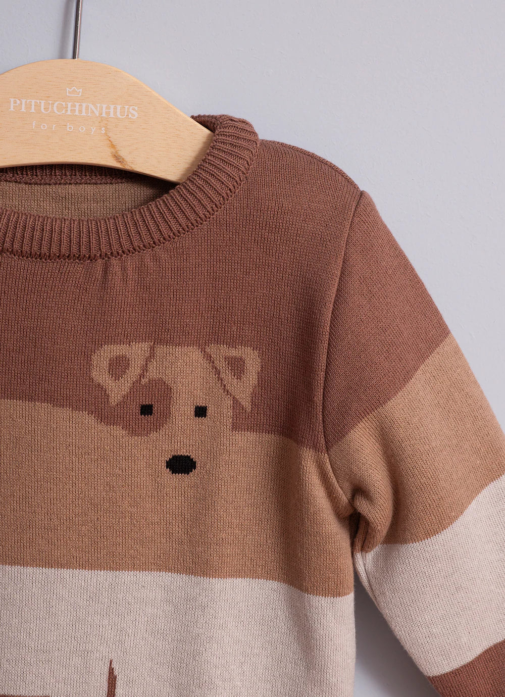 Blusa Tricot Listras Cachorros For Boys Unica Pituchinhus