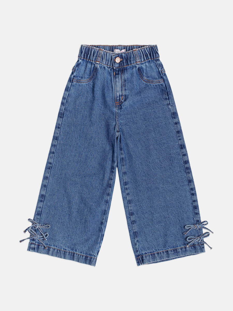 Calca Jeans Com Lacos Jeans Momi