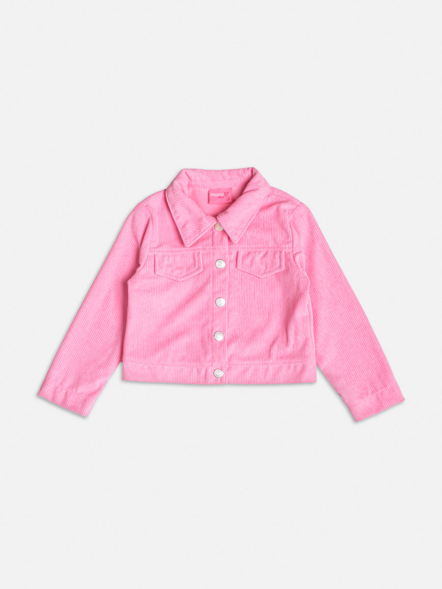 Jaqueta De Veludo Cotele Rosa Babaloo - BambolePetit