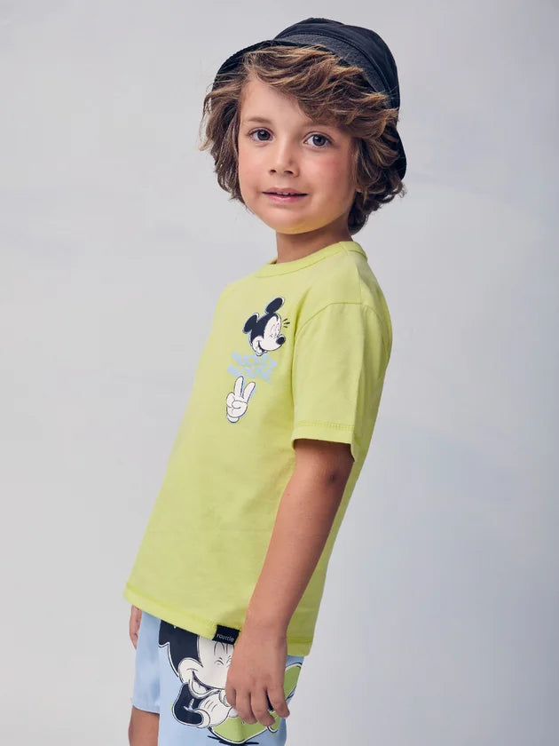 Conjunto T-Shirt e Bermuda Verde Mickey Youccie