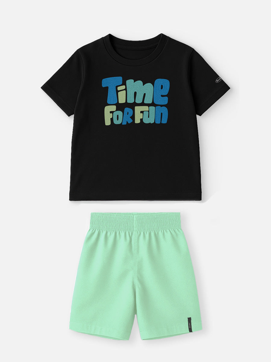 Conjunto T-Shirt e Bermuda Preto Bimbi