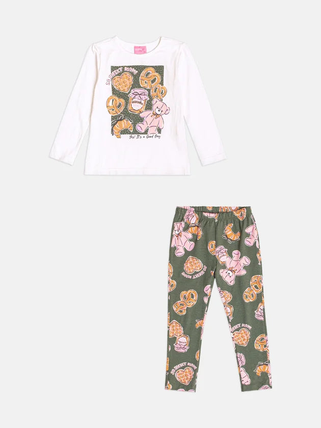 Conjunto Blusa Manga Longa Leggin Perola Momi