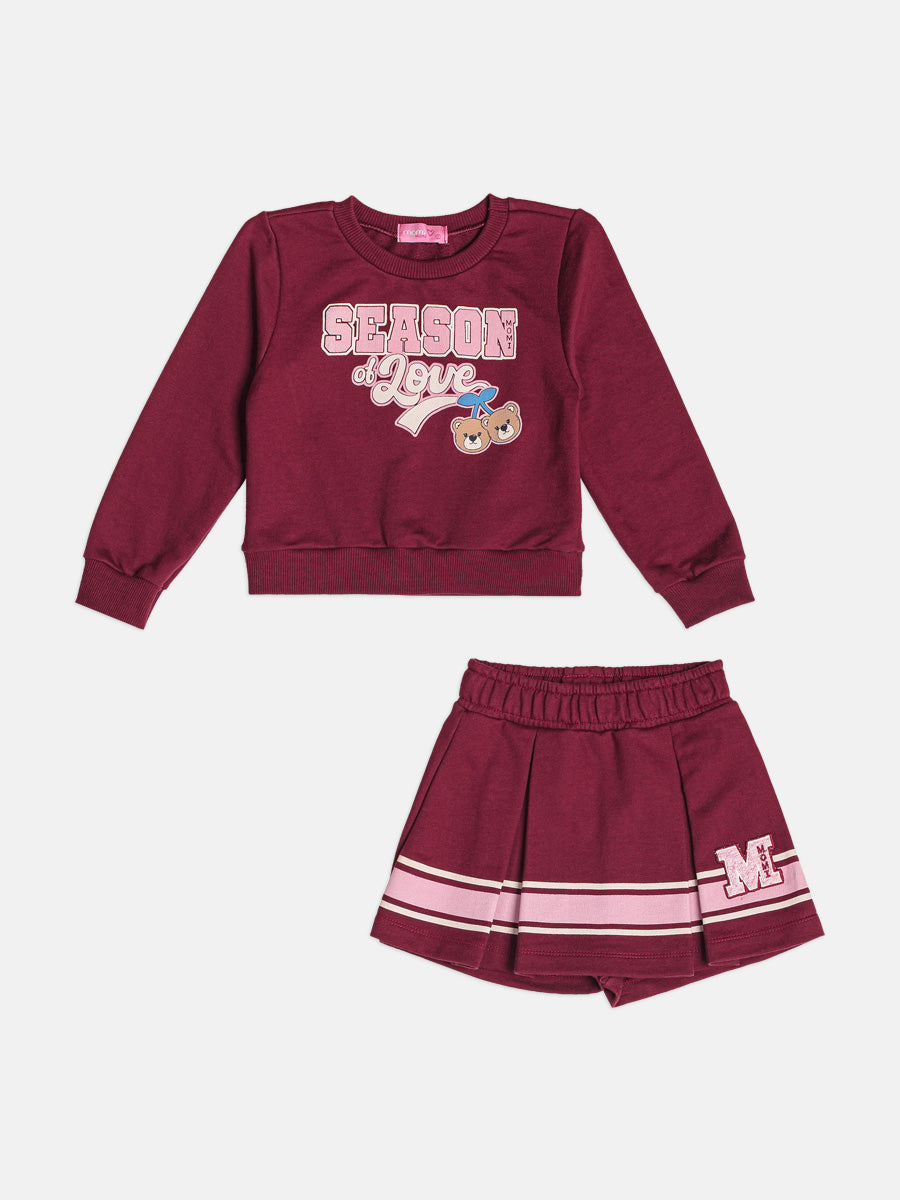 Conjunto Casaco e Shorts Cranberry Juice Momi