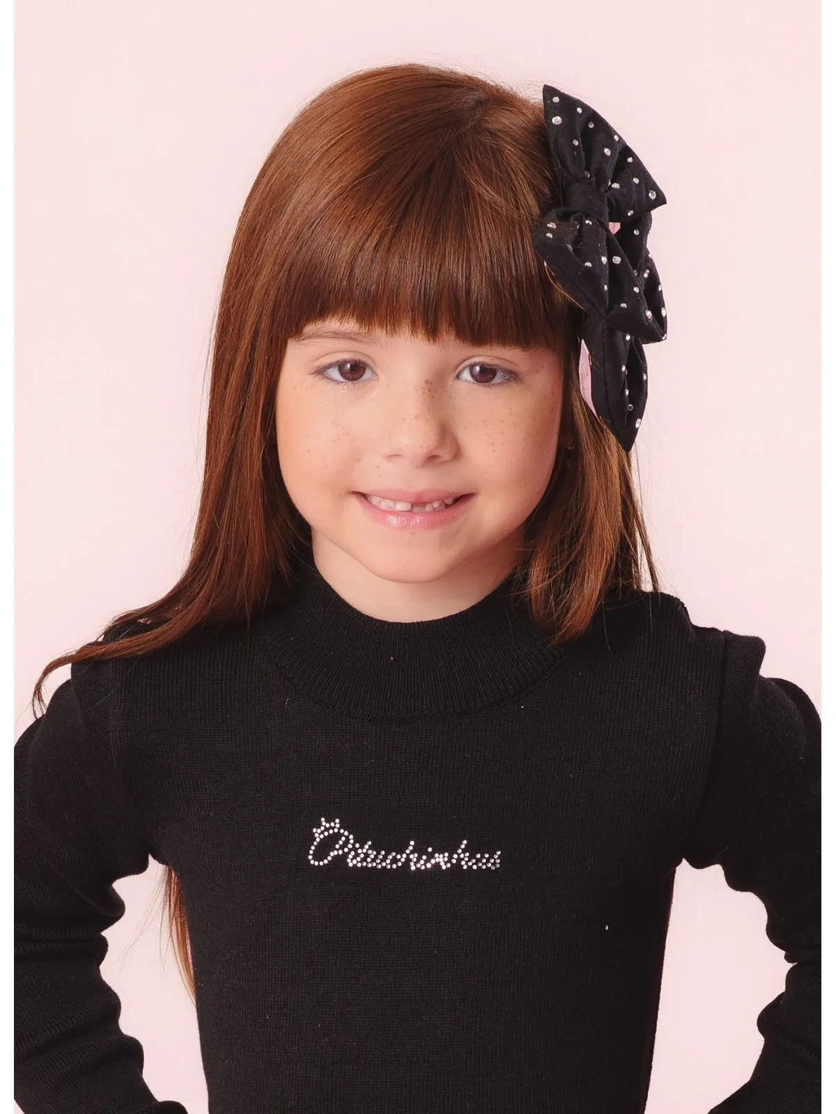 Blusa Básica Tricot Pituchinhus Preto - BambolePetit