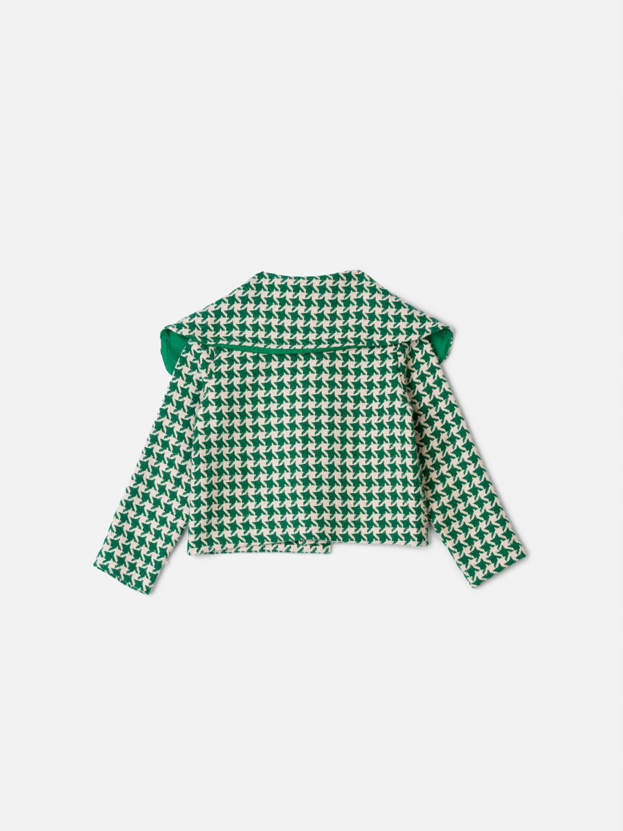 Casaco Tweed Xadrez Verde/Bege Animê