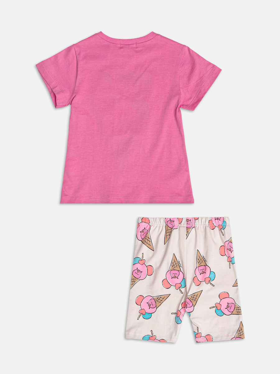Conjunto Rosa de Sorvete de Ursinho Momi
