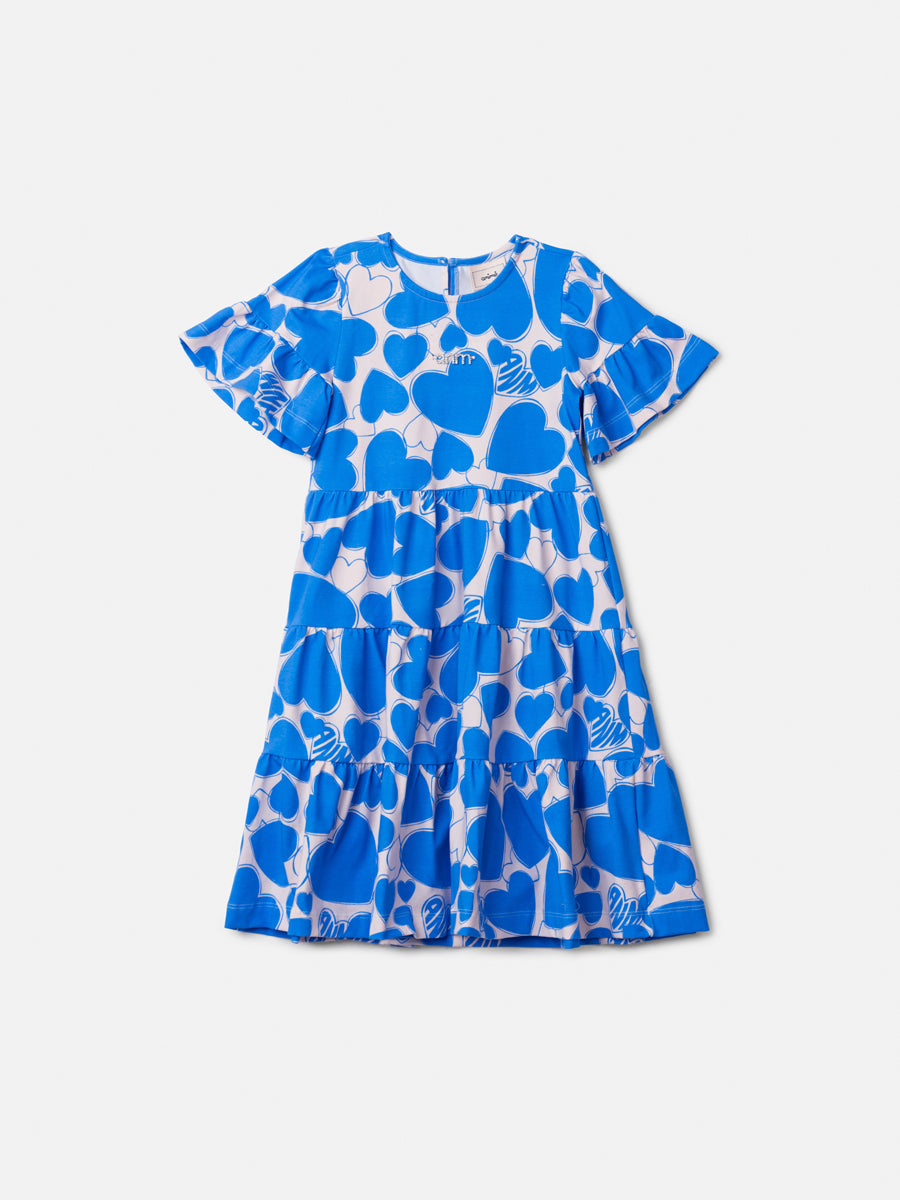 Vestido Azul de Corações Anime