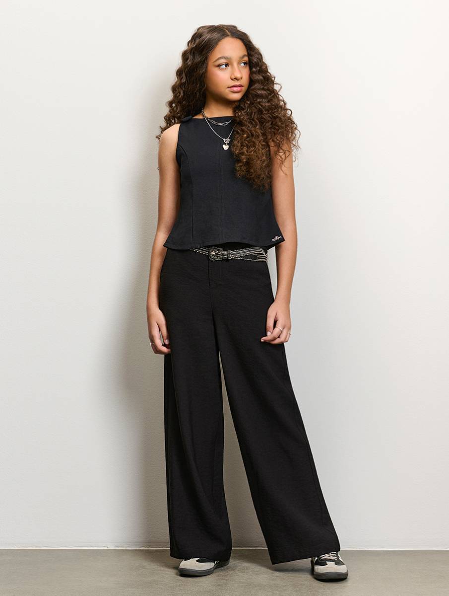 Blusa Com Lacos Preto I Am