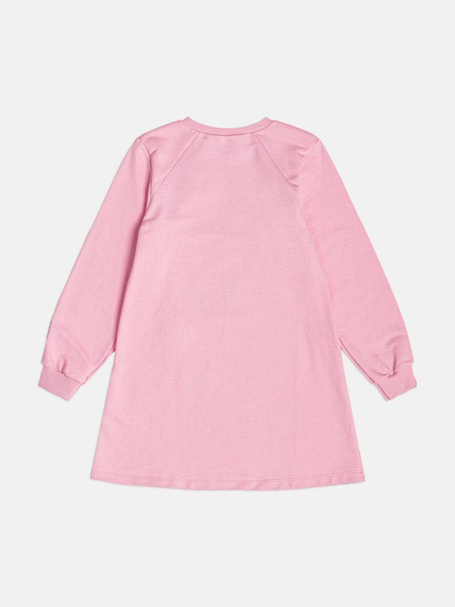 Vestido Manga Longa Listrado Stitch Rosa Blossom Momi