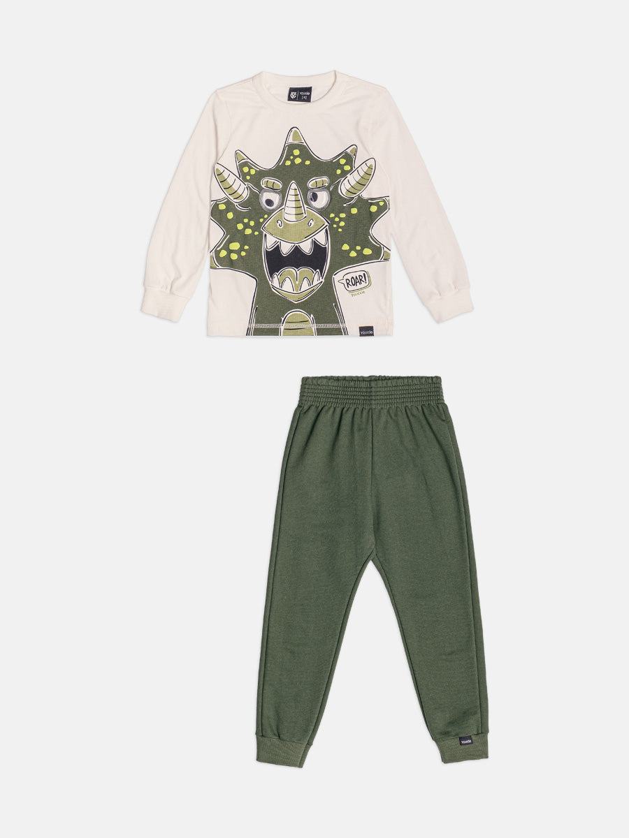 Conjunto Manga Longa T-Shirt e Calca Perola Youccie