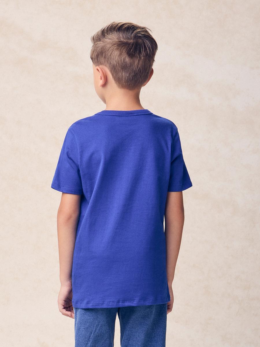 T-Shirt com Bordado Azul Youccie