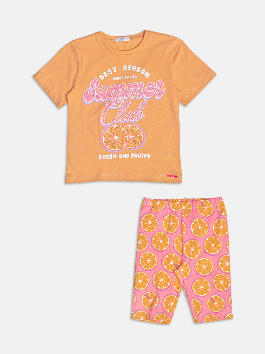 Conjunto Blusa e Legging Laranja Momi
