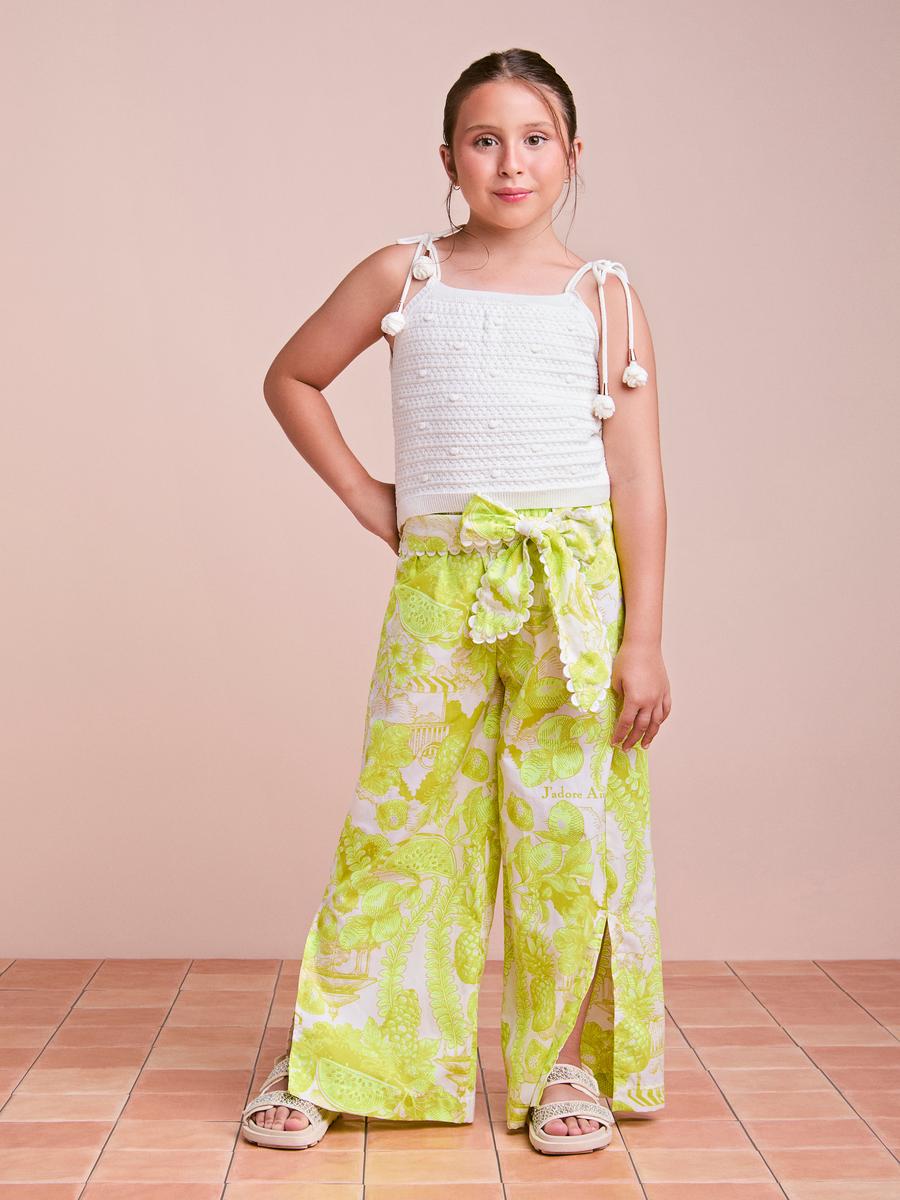 Conjunto Infantil Floral Verde Neon Anime