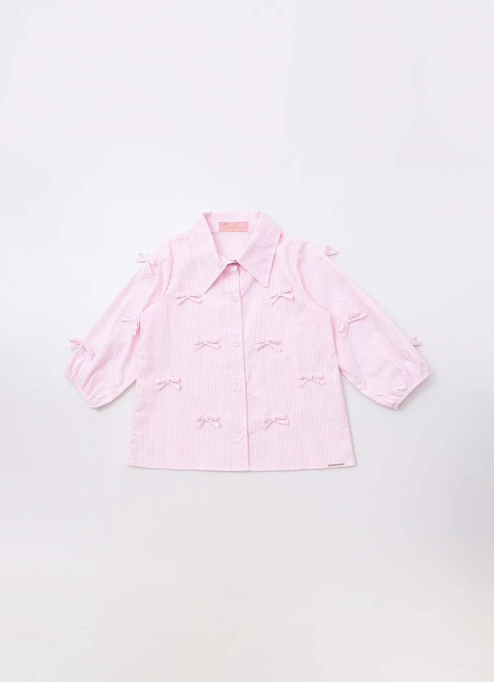 Camisa Algodão Listrada Rosa Pituchinhus