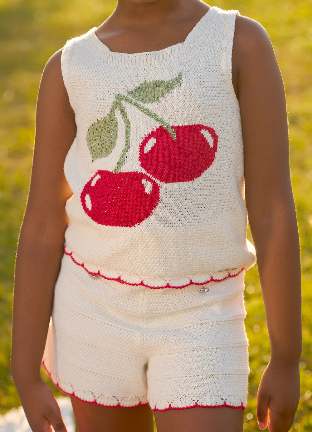 Short Tricot Ponto Rendado Resort Pituchinhus