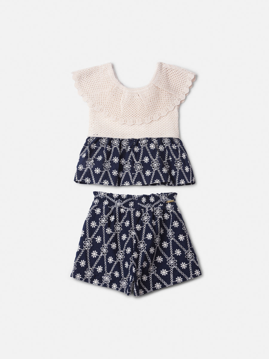 Conjunto Blusa e Shorts Azul Anime