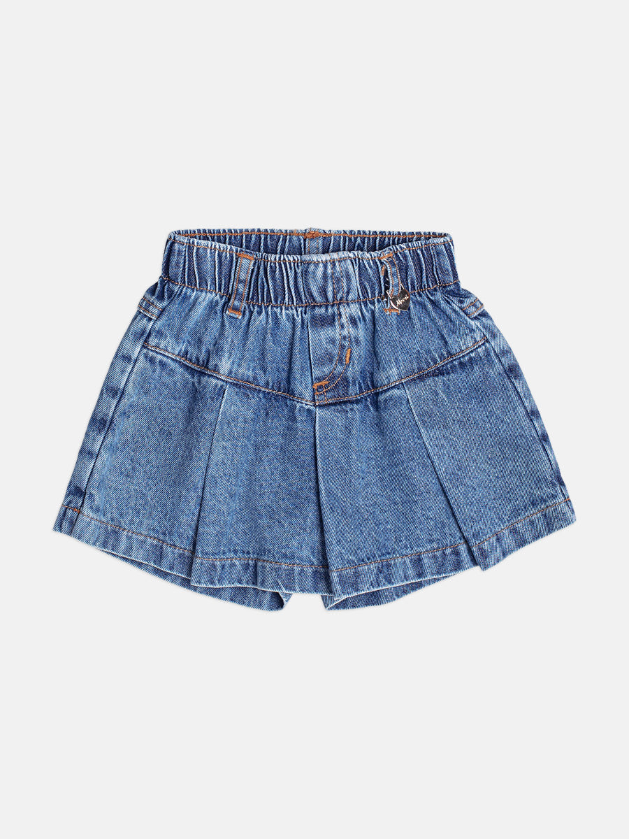 Shorts Saia Jeans Com Pregas Momi