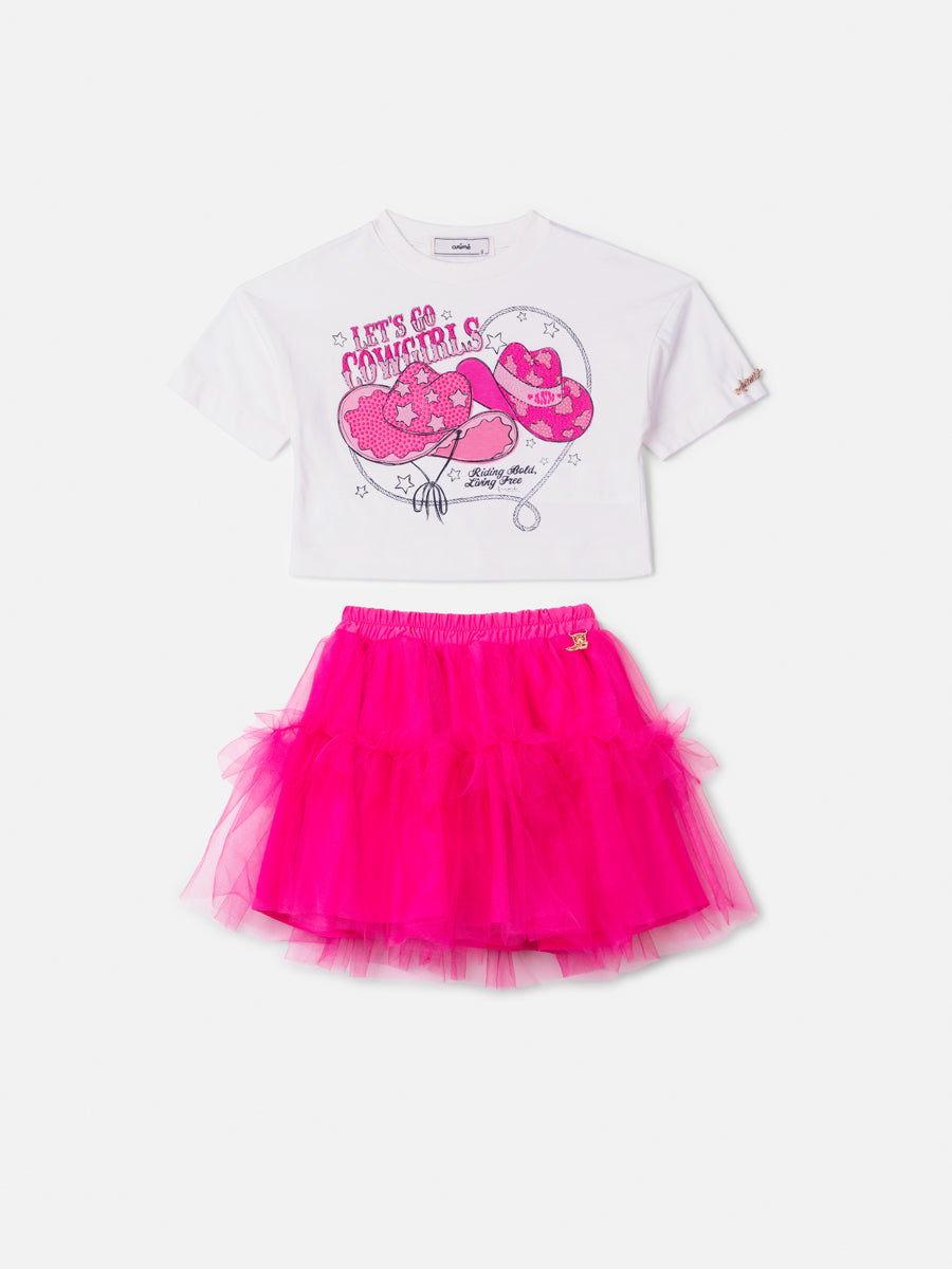 Conjunto Blusa e Saia Cowgirls Anime