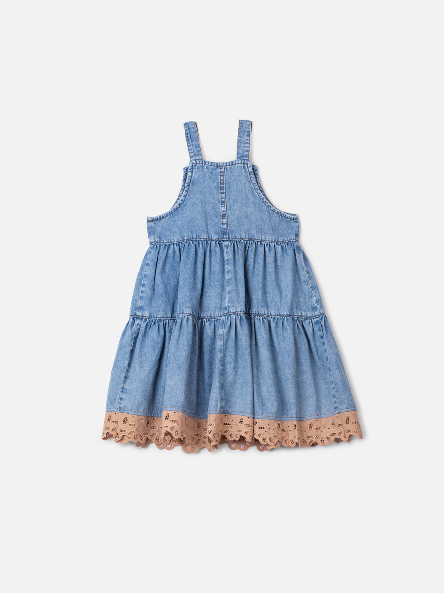Salopete Jeans Com Renda Animê
