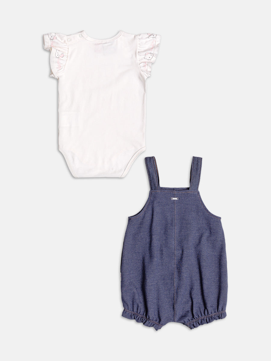 Conjunto Body Jardineira Hello Kitty Momi