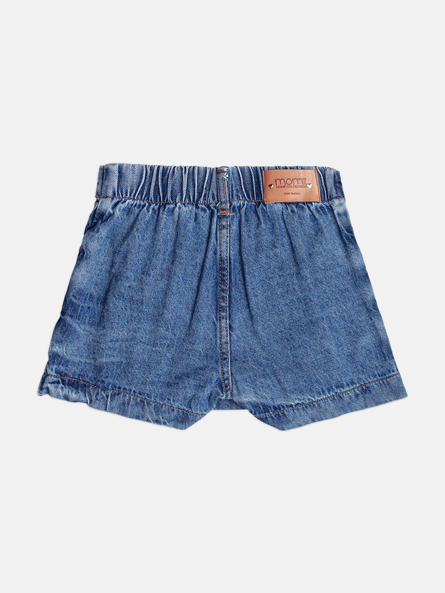 Shorts Saia Jeans Com Lacos Momi