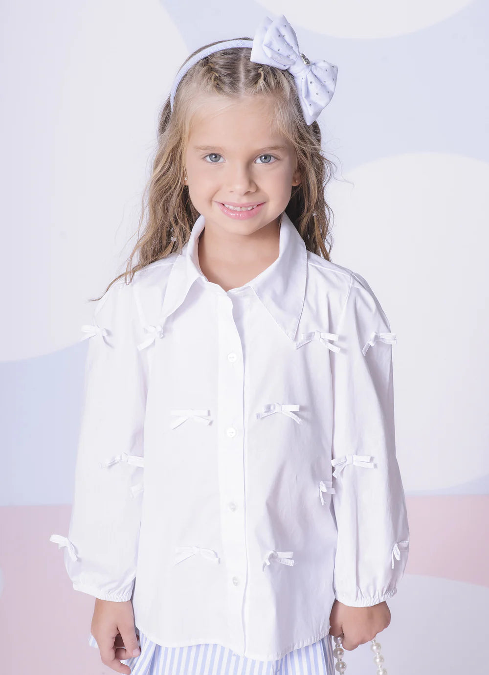 Camisa Tricoline Mini Lacinhos Pituchinhus