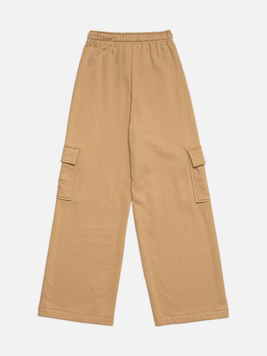 Calca Moletom Bolso Lateral Bege Khaki I Am