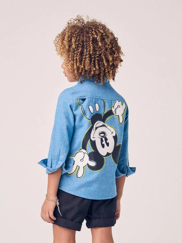 Camisa Com Estampa Azul Mickey Youccie