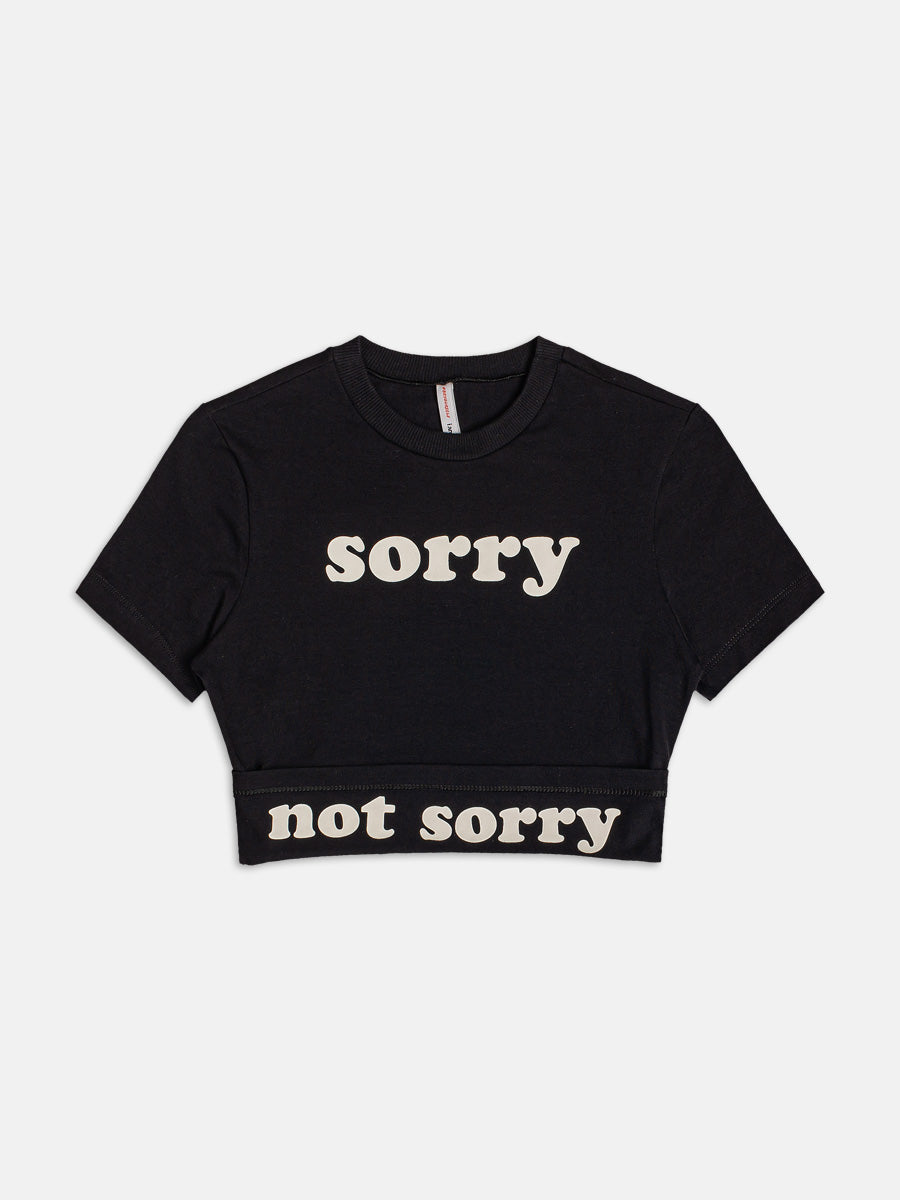 Cropped Preto Estampado I Am