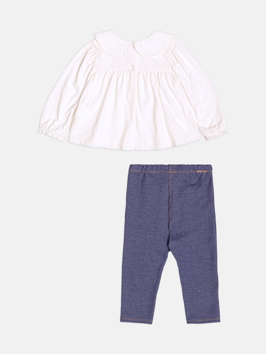 Conjunto Manga Longa Blusa Legging Perola Momi